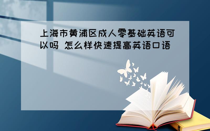 上海市黄浦区成人零基础英语可以吗 怎么样快速提高英语口语