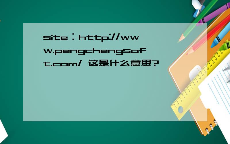 site：http://www.pengchengsoft.com/ 这是什么意思?