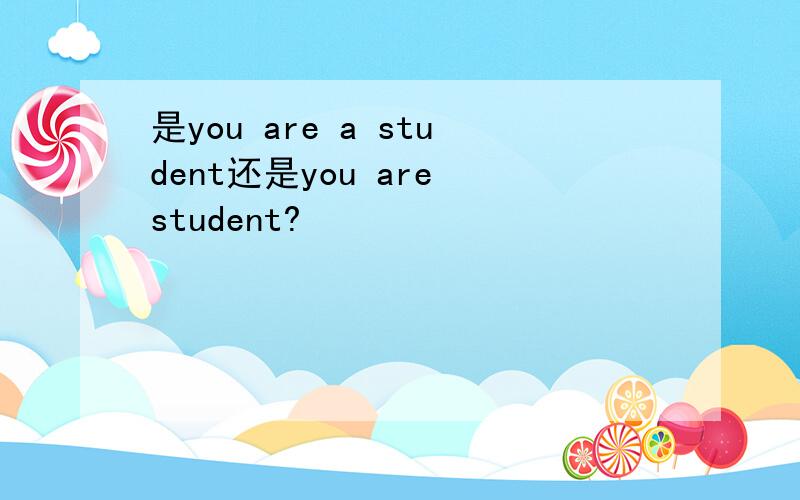 是you are a student还是you are student?