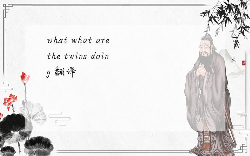 what what are the twins doing 翻译