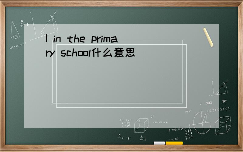 I in the primary school什么意思