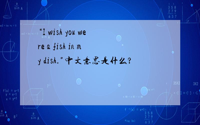 “I wish you were a fish in my dish.”中文意思是什么?