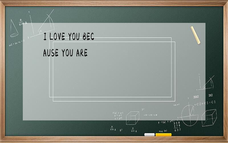 I LOVE YOU BECAUSE YOU ARE