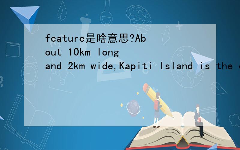 feature是啥意思?About 10km long and 2km wide,Kapiti Island is the coastline’s dominant feature.这句话来自一个旅游书,Kapiti Island是个旅游胜地.但是句尾的feature怎么翻译?