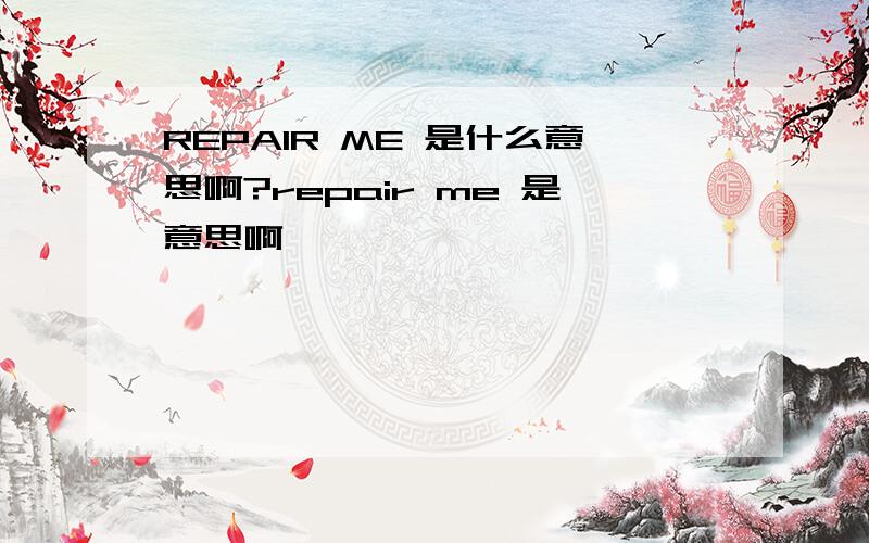 REPAIR ME 是什么意思啊?repair me 是意思啊