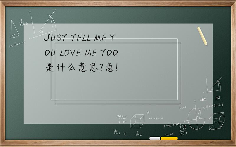 JUST TELL ME YOU LOVE ME TOO是什么意思?急!