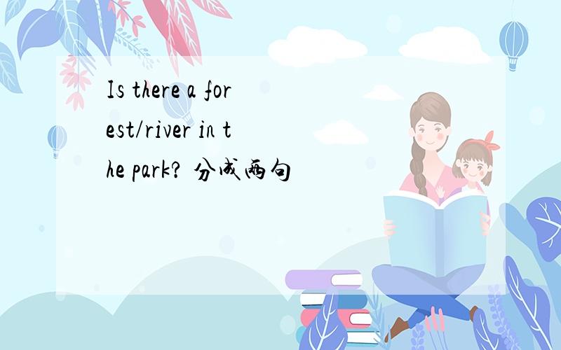 Is there a forest/river in the park? 分成两句