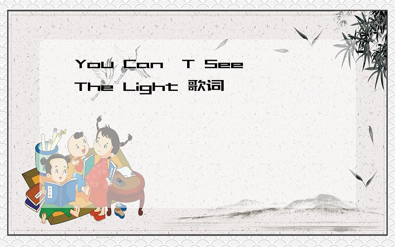 You Can'T See The Light 歌词