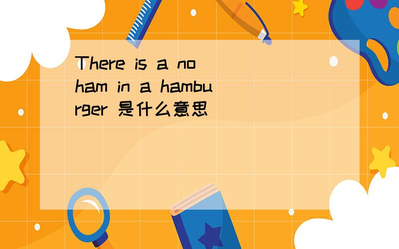 There is a no ham in a hamburger 是什么意思