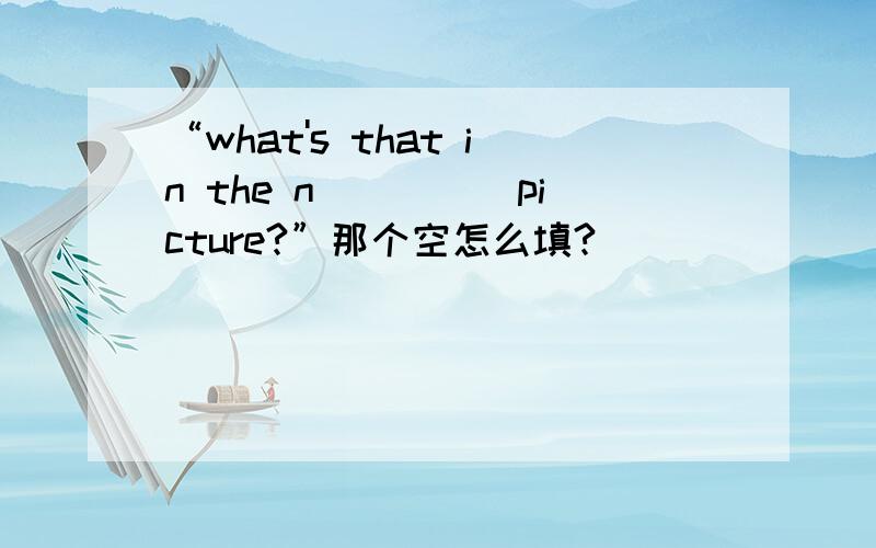 “what's that in the n_____picture?”那个空怎么填?