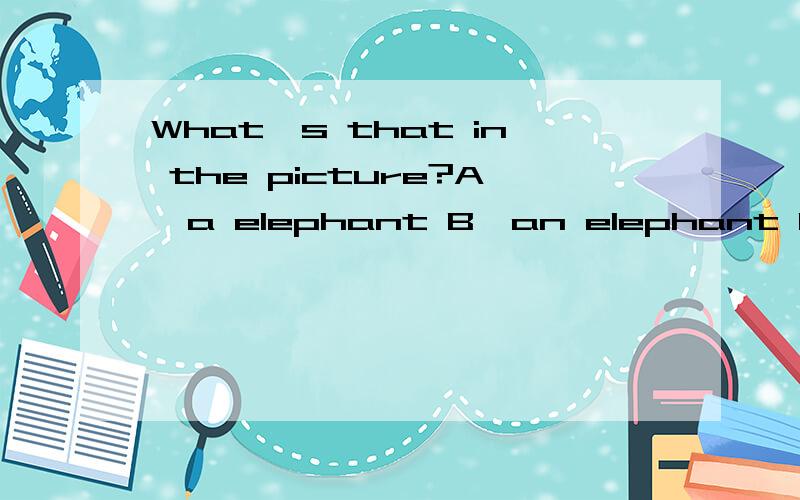 What's that in the picture?A,a elephant B,an elephant C,the elephant