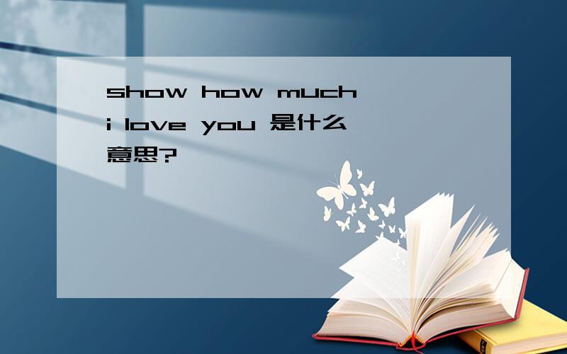 show how much i love you 是什么意思?